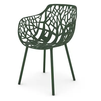 Fast, Forest Stol med armlener Dark Green